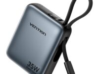 Vention Powerbank 10000mAh 35W Mini Size Built-in USBC Black FHEH0