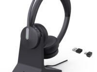 Yealink Headset Wireless Bluetooth 3-Mic NC with B/T Dongle & Charging Stand BH70 Dual Teams