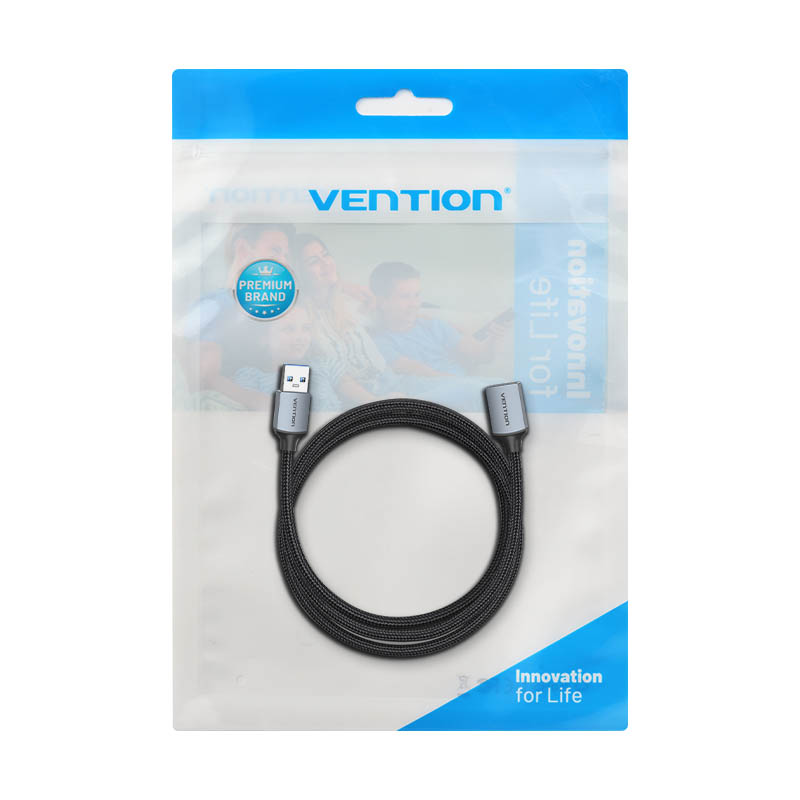 Vention IT Cable USB-A 3.0 M-F Extension Braided Aluminium 3.0m Grey CBLHI - Image 12