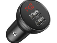 Baseus Digital Display Dual USB 24W Car Charger Black
