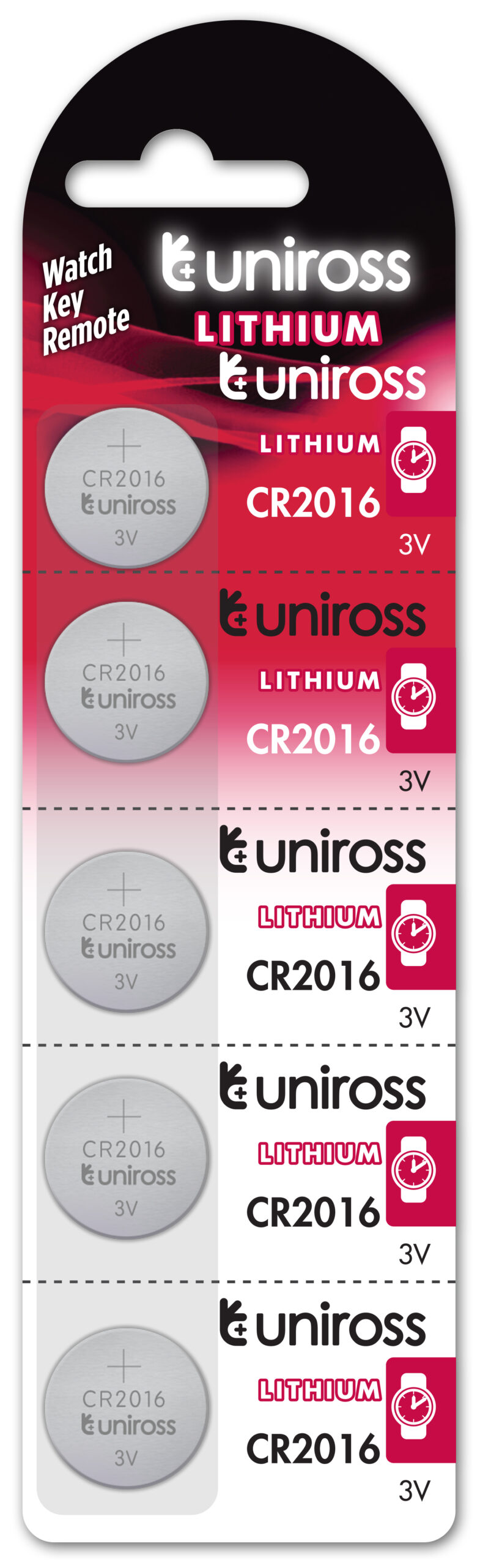 Uniross CR2016 Button Cell Lithium Battery (5pack)
