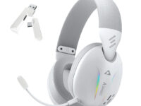 Armaggeddon COSMIC-V Gaming Headset USB+3.5mm+2.4G+BT PU Leather Ultraclear White