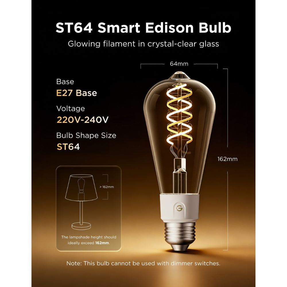Govee Bulb Ceiling E27 Edison ST64 Smart LED 500 Lumens Edison Bulb R14C0CC1 - Image 2