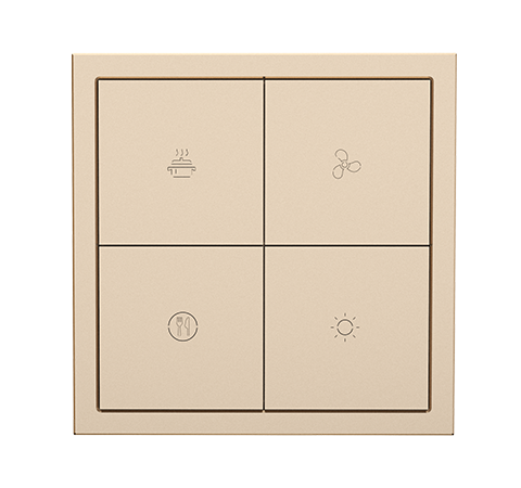 HDL Panel Tile Series 4 Button Smart Panel Champagne Gold HDL-M/PT4RA.1