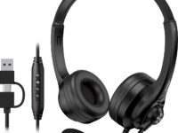 Genius PC Headset USB-A+C InLine Control & Ultra Soft Foam Cushions HS-235U AI (A+C)
