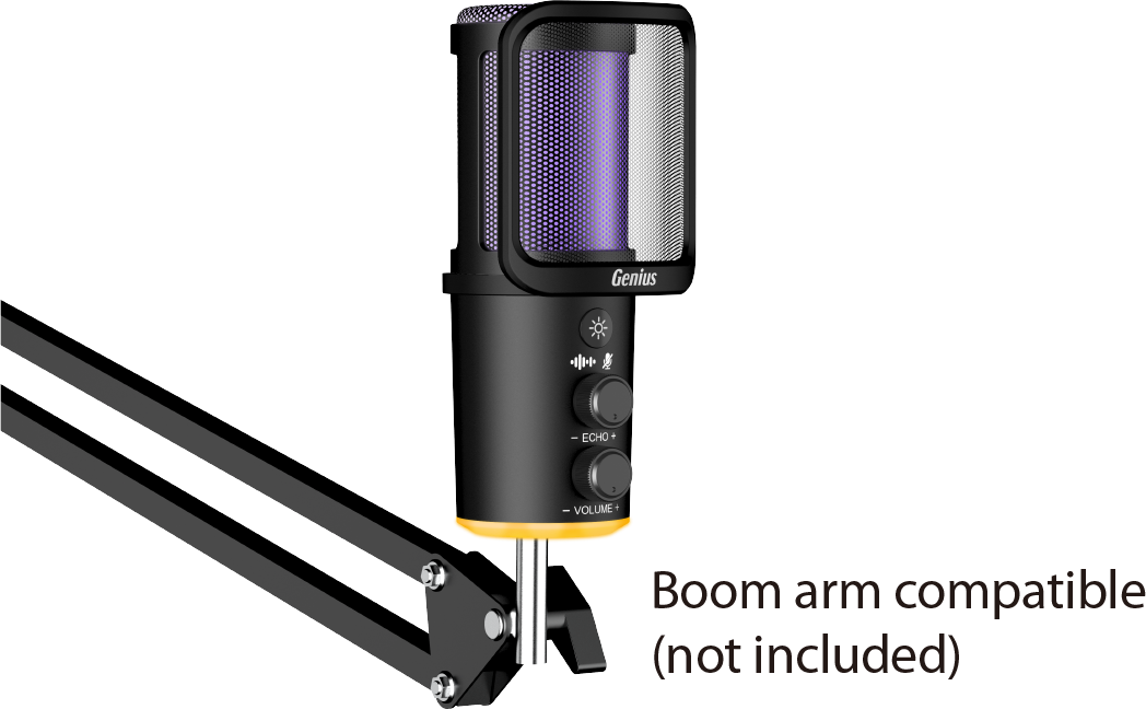 Genius PC Microphone Streaming USB-A+C RGB/Echo/Mute MIC-S400U - Image 4