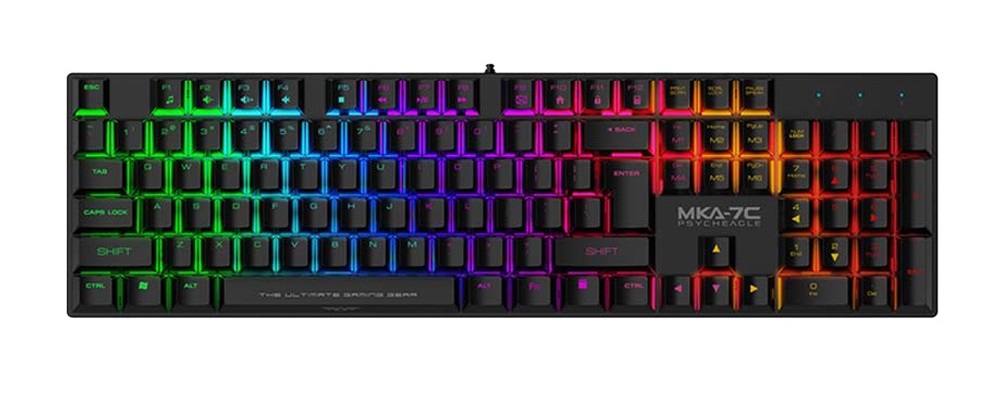 Armaggeddon MKA-7C Black Mechanical Gaming Keyboard 104 Clicky Blue Keys