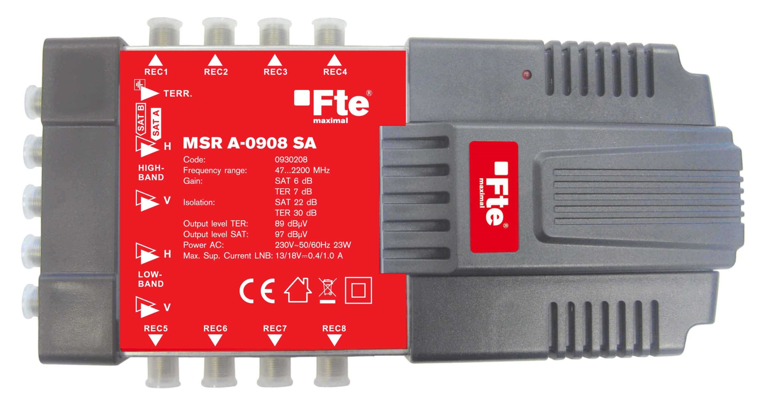 FTE MSRA0908 9/8 Active Sat/Ter Multiswitch
