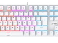 Armaggeddon MKA-7C White Mechanical Gaming Keyboard 104 Keys Clicky Blue Keys