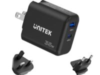 Unitek Charge Wall 35W 1xUSB-C PD & 1xQC 3.0 UK/EU/US Black P1119A