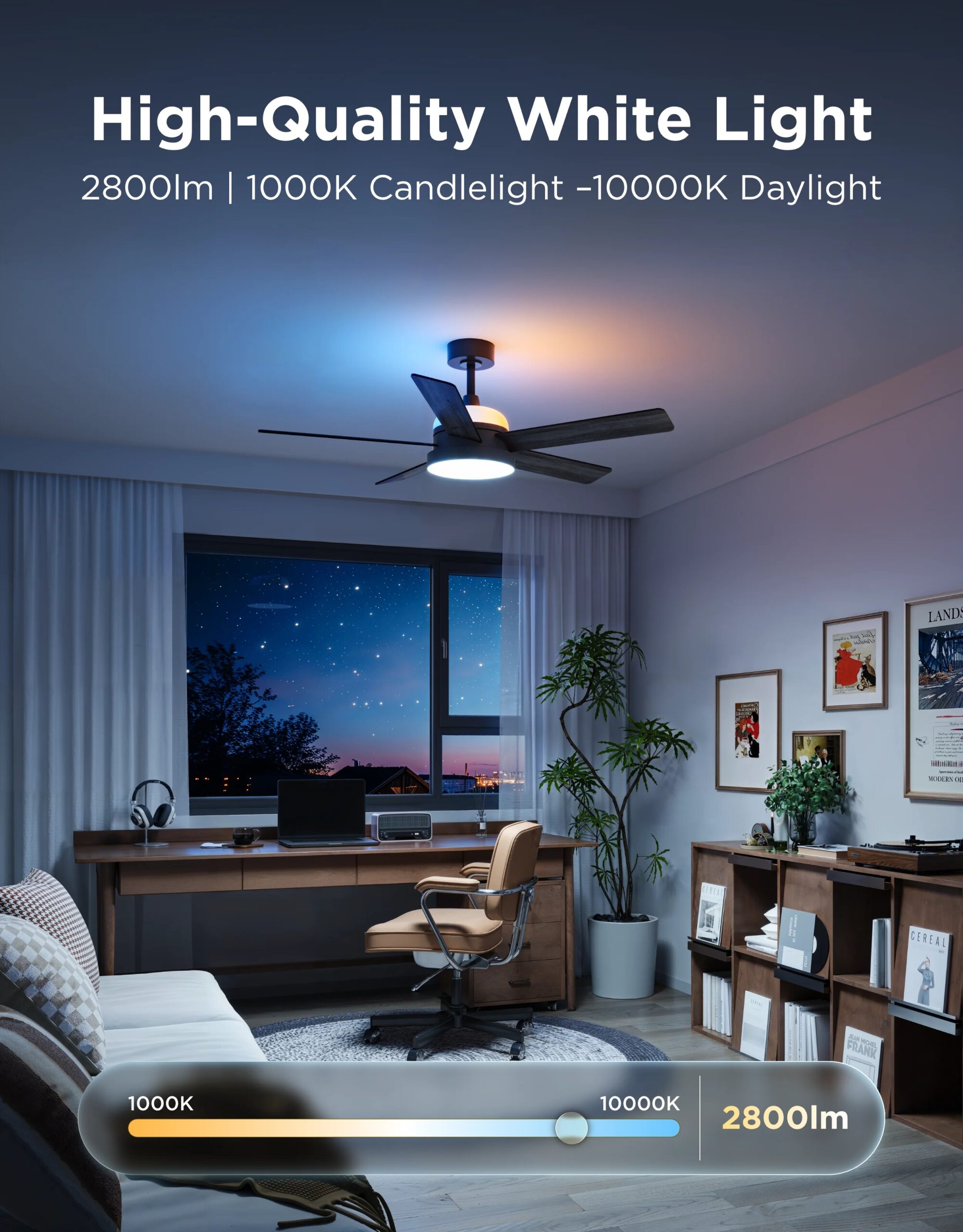 Govee Lamp Ceiling Smart LED Ceiling Fan 52 inch RGBWW+RGBICWW H1310 - Image 3