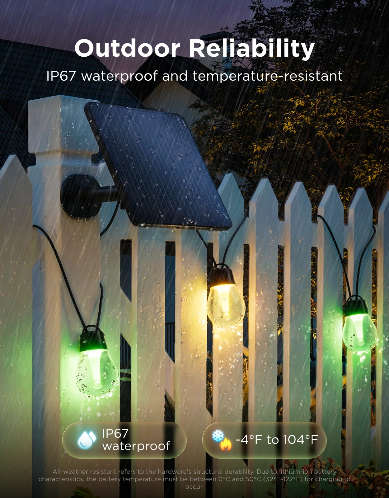 Govee Outdoor Smart RGBICW With Solar Charge 10m (Solar String Lights) - Image 4