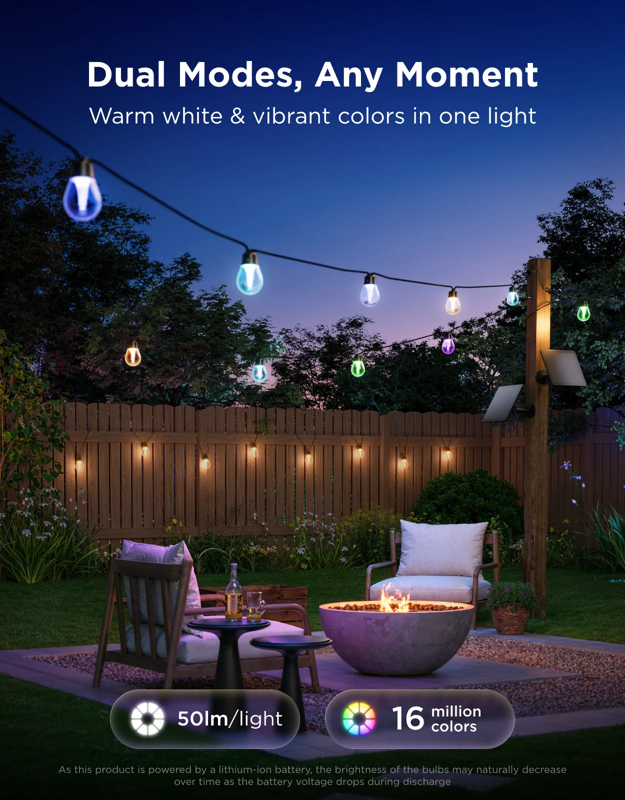 Govee Outdoor Smart RGBICW With Solar Charge 10m (Solar String Lights) - Image 7