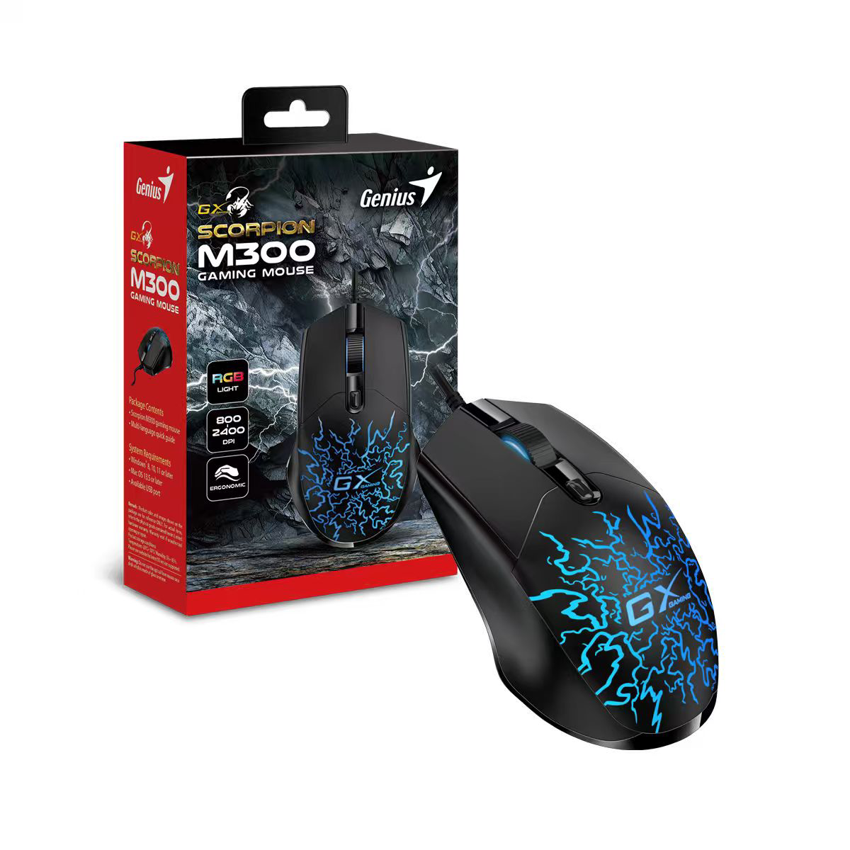 Genius Gaming Mouse Wired RGB 2400 DPI Scorpion M300 Black - Image 6