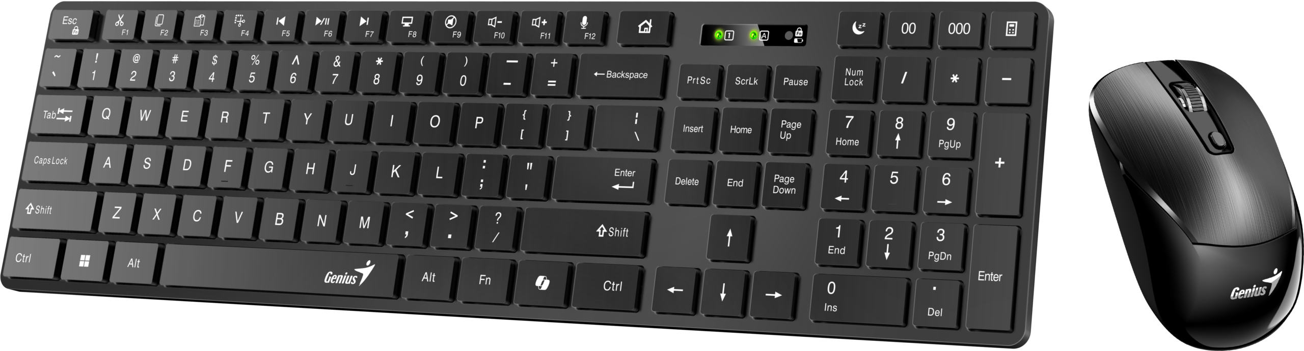 Genius Keyboard-Mouse Set Wireless+BT SlimStar 8250 Black English - Image 2