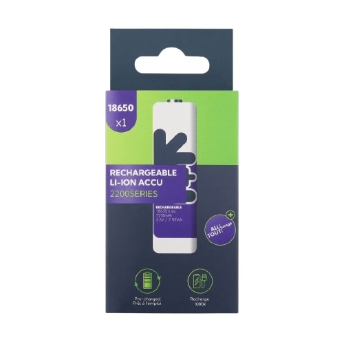 Uniross Rechargeable 18650 Lithium Battery 2200mAh U1BT1822