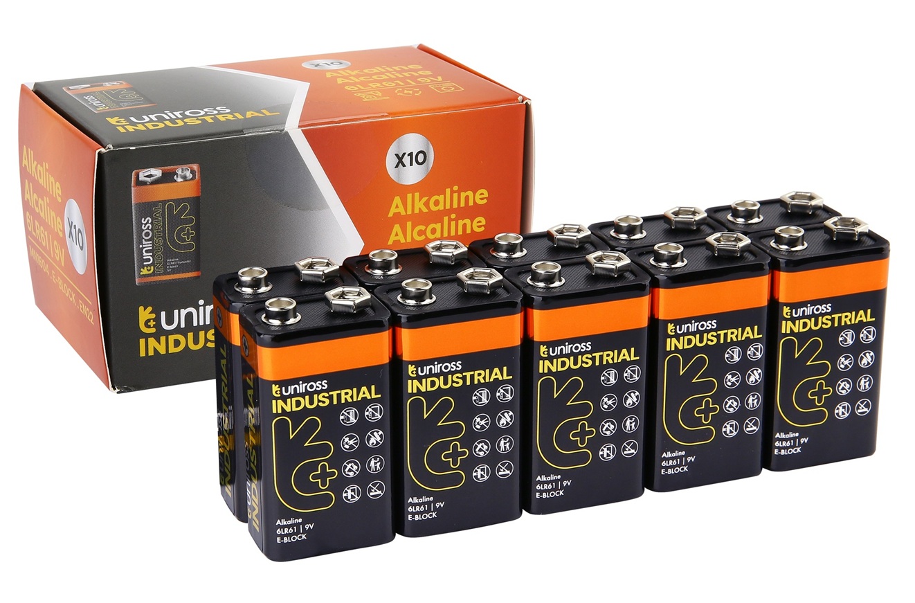 Uniross Alkaline 9V Industrial (Box of 10pcs)
