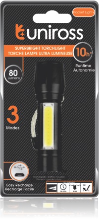 Uniross ULFL013 USB Rechargeable Pocket Light 80 Lumens