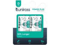 Uniross Alkaline D Power Plus Batteries 2 Pcs (New)
