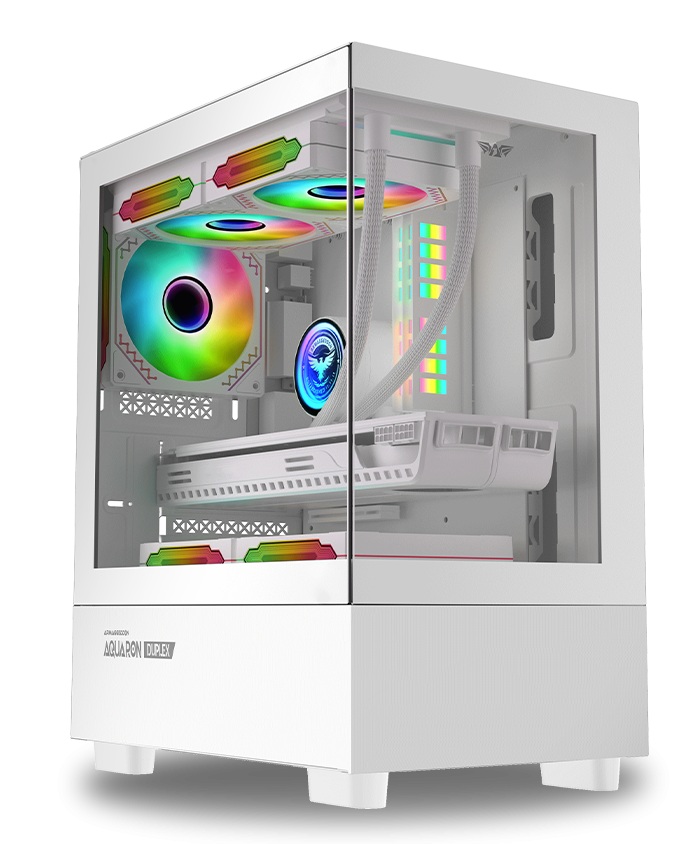 Armaggeddon Gaming Case M-ATX AQUARON Duplex White (310mm VGA)