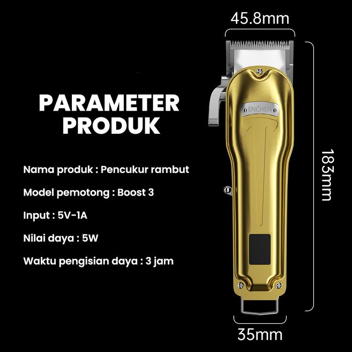 Enchen Hair Clipper Boost 3 USB-C 2000mAh Black - Image 7