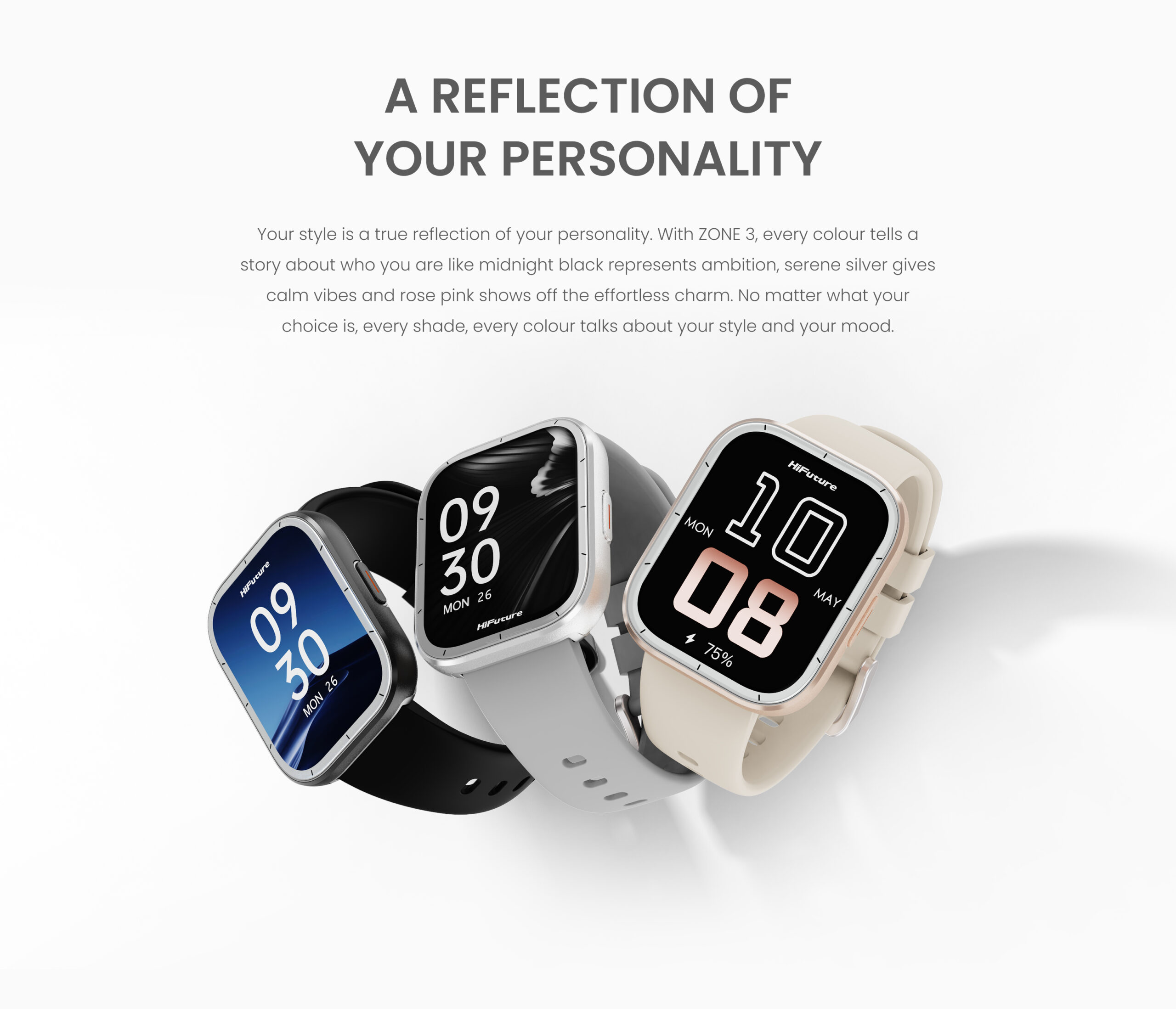 HiFuture Fashion SmartWatch ZONE3 Pink/Gold - Image 10