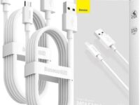 Baseus Cable MicroUSB to USB-A Simple Wisdom 1.5m White (2PC)
