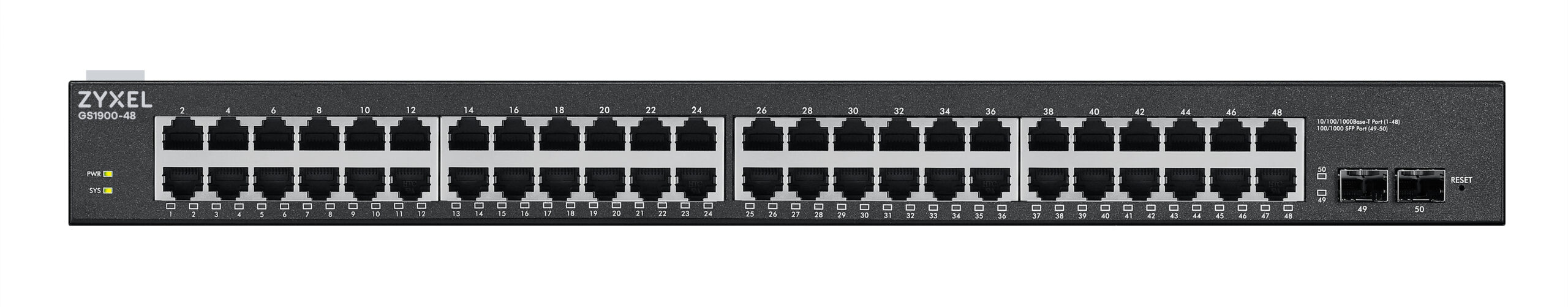 Zyxel Switch Gigabit Ethernet Managed 48-Port + 2SFP GS1900-48 UK Plug
