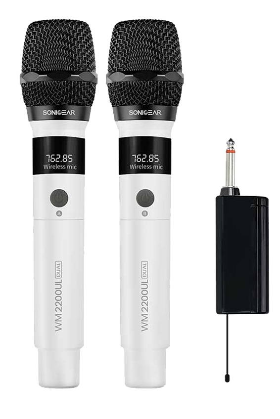 SonicGear WM2200UL DUAL Bianco 2 x Wireless 2.4GHz Rechargeable Microphone Handsets with LED Display