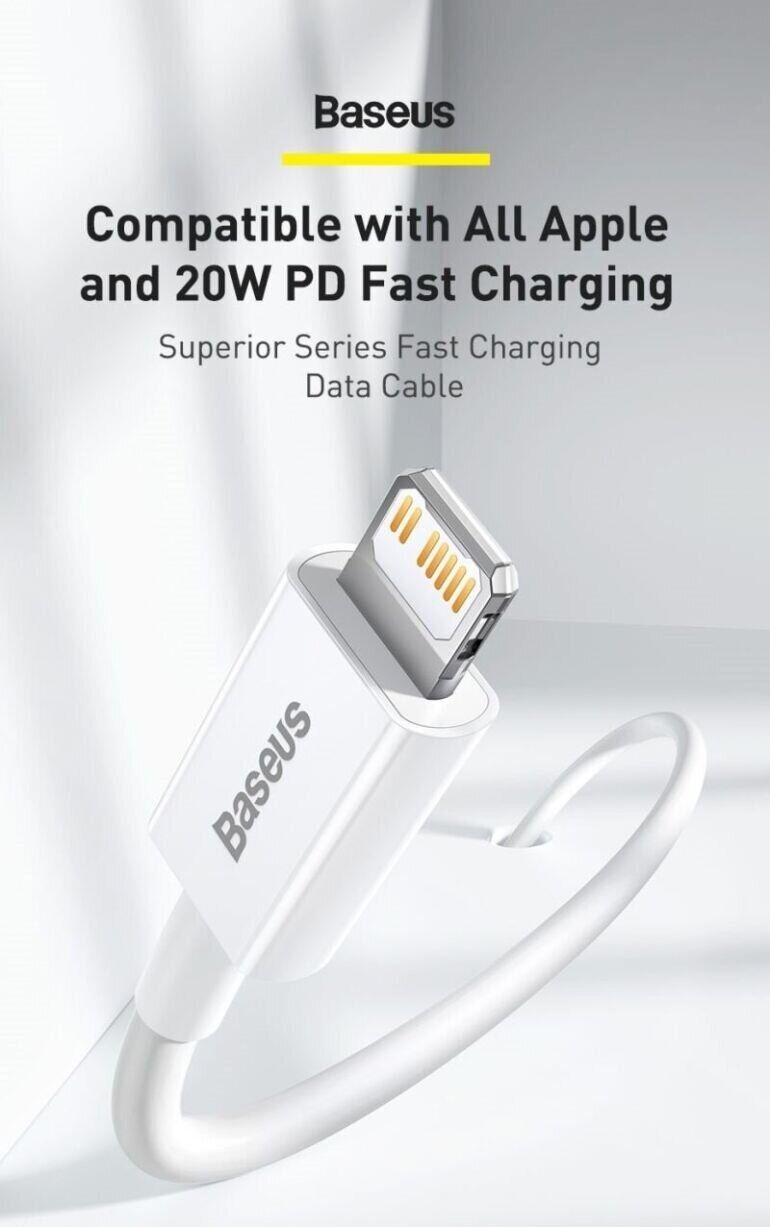 Baseus Cable Lightning to USB-C Superior Series 1.5m White - Image 2