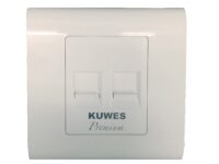 Kuwes Outlet Double Faceplate UK 86x86mm
