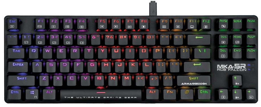 Armaggeddon MKA-5R Mechanical Gaming Keyboard with 87 Fully Programmable Blue Keys