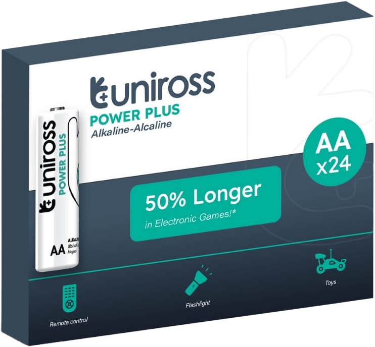 Uniross Alkaline AA Power Plus Box of 24 Pcs